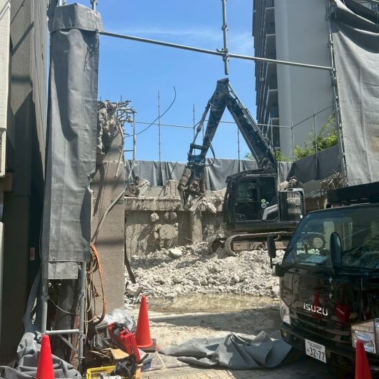 大阪市東淀川区上新庄│躯体解体終盤の風景