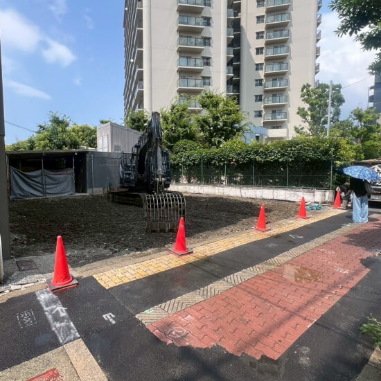 大阪市東淀川区上新庄│整地完了時の風景