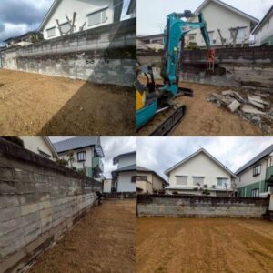 川西市大和東でブロック塀の撤去を行った時の作業風景(完工日:2026年3月19日)