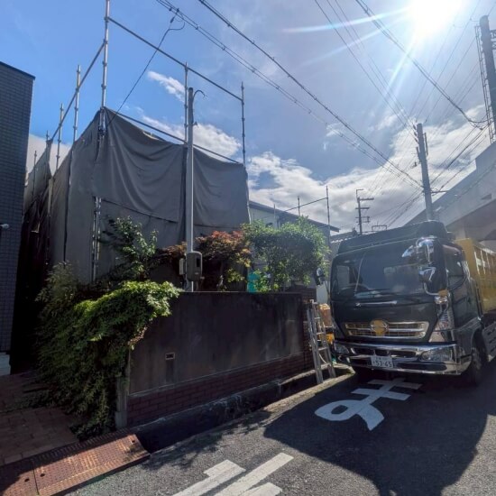 高槻市松原町│防音シート設置時の風景