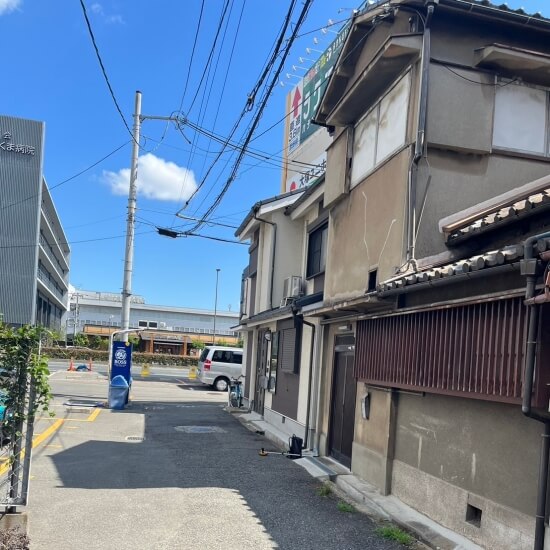 尼崎市西大物町│現場周辺の風景(駐車場･おおくま病院･国道2号)