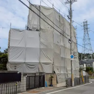 防音シート設置時の風景