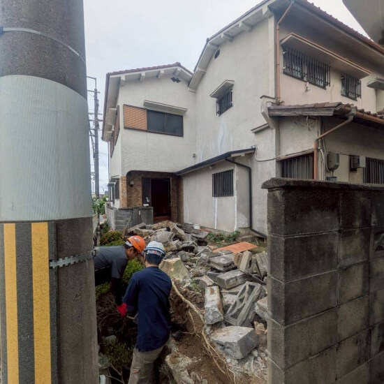 摂津市正雀本町│ブロック塀撤去時の風景