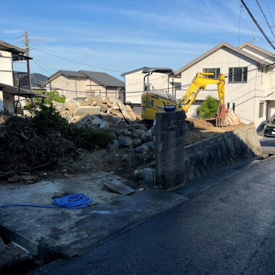 高槻市南平台│基礎撤去開始時の風景
