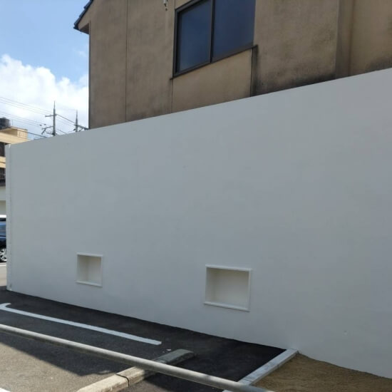 京都市右京区西京極池田町│塗装工事完了時の擁壁