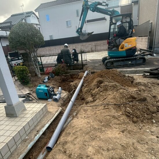 伊丹市行基町│給排水工事の風景(別アングル)