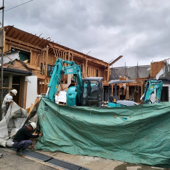 高槻市藤の里町│躯体解体途中の風景