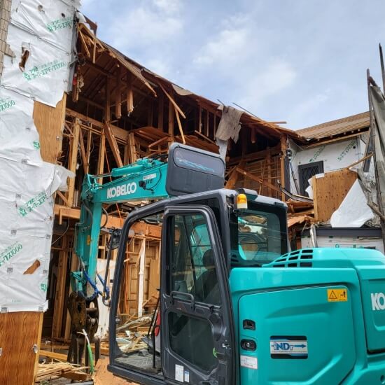 高槻市藤の里町│躯体解体序盤の風景
