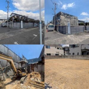 堺市東区菩提町で木造瓦葺2階建て解体工事を行った時の作業風景(完工日:2026年7月25日)