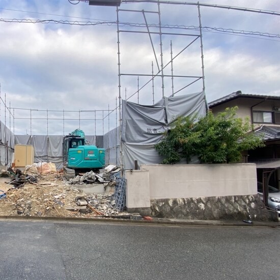 川西市鴬が丘│躯体解体終了時の風景