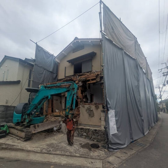 京都市西京区川島玉頭町│躯体解体開始時の風景